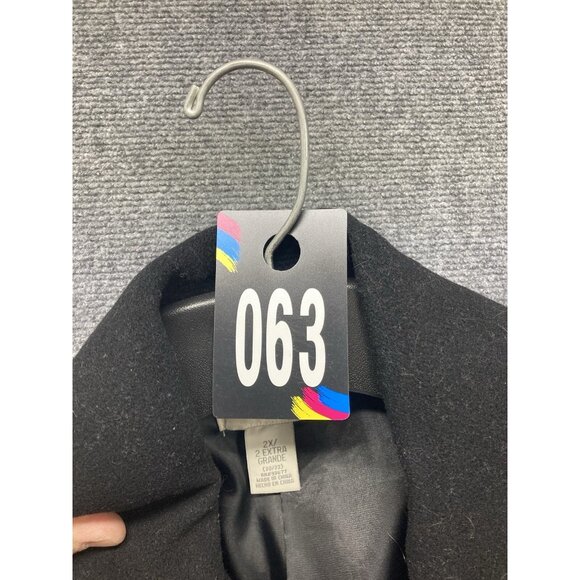 St John's Bay Pea Coat Women’s Sz 2X Black Long Sleeve Button Up Cashmere Blend - Picture 11 of 11